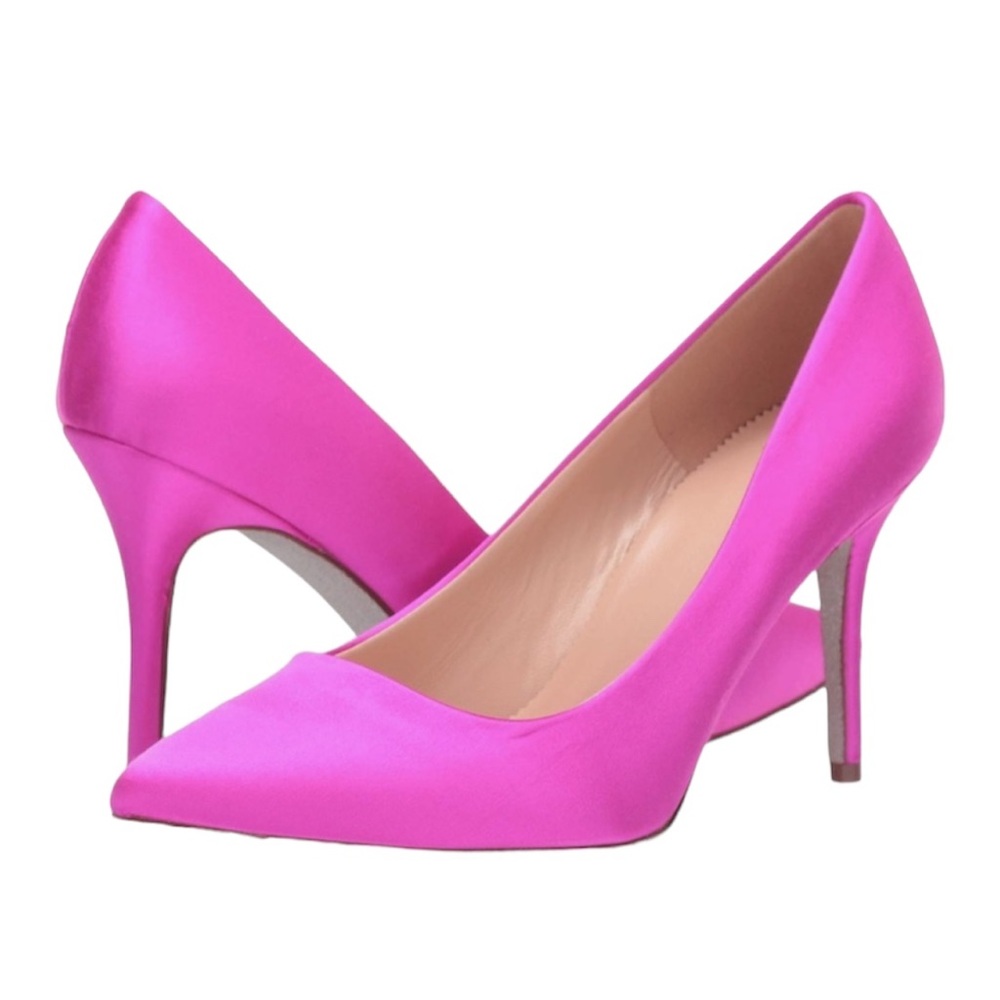 NWT J. Crew Elsie bright berry satin pumps